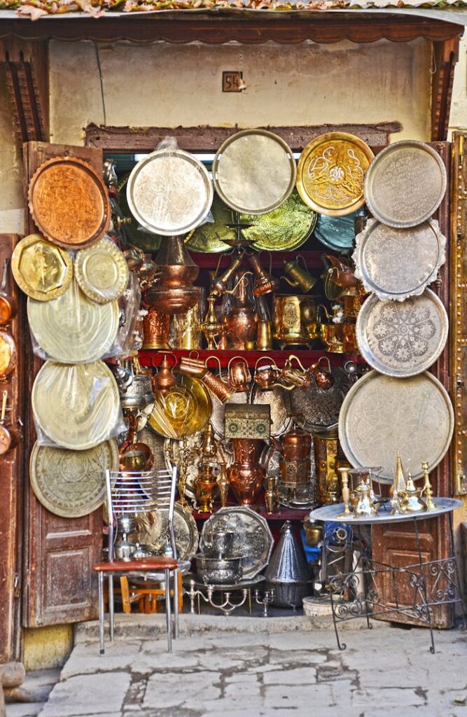 Traditional Moroccan Metalwork Shop in Fès
